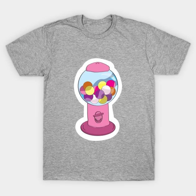 Sugar Rush - Pink Bubblegum Machine T-Shirt by Actually AJ Art